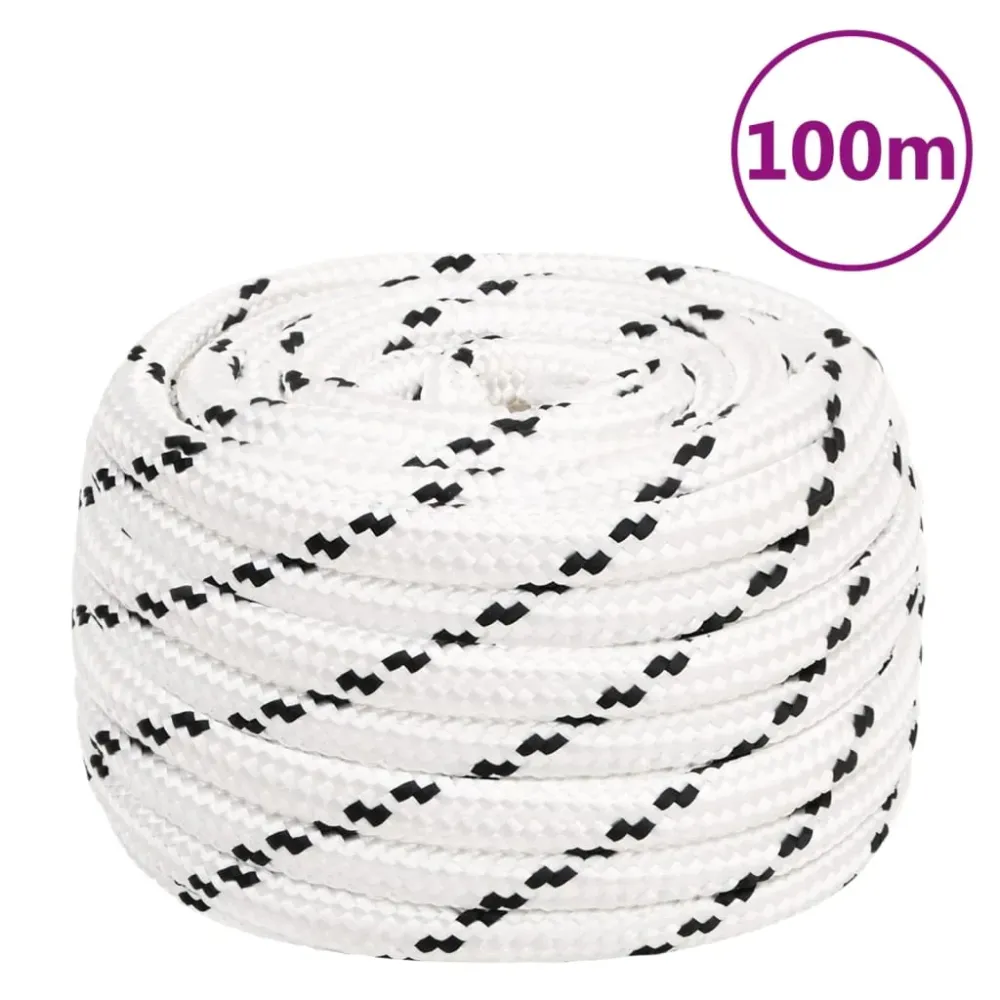 vidaXL Corde de travail Blanc 16 mm 100 m Polyester