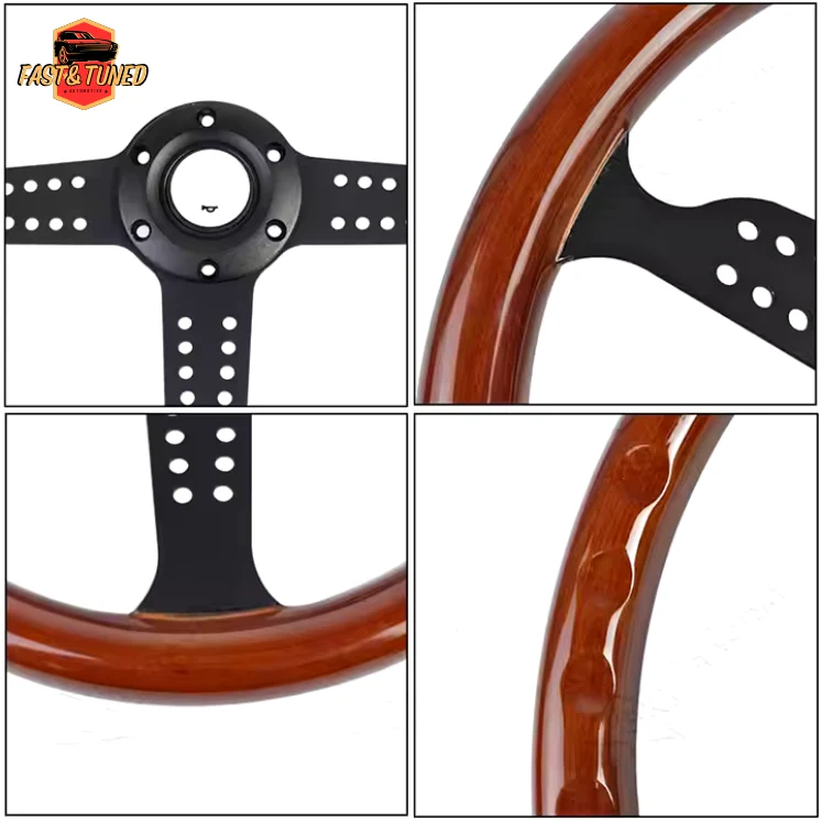 Volant de sport en bois massif "V75"
