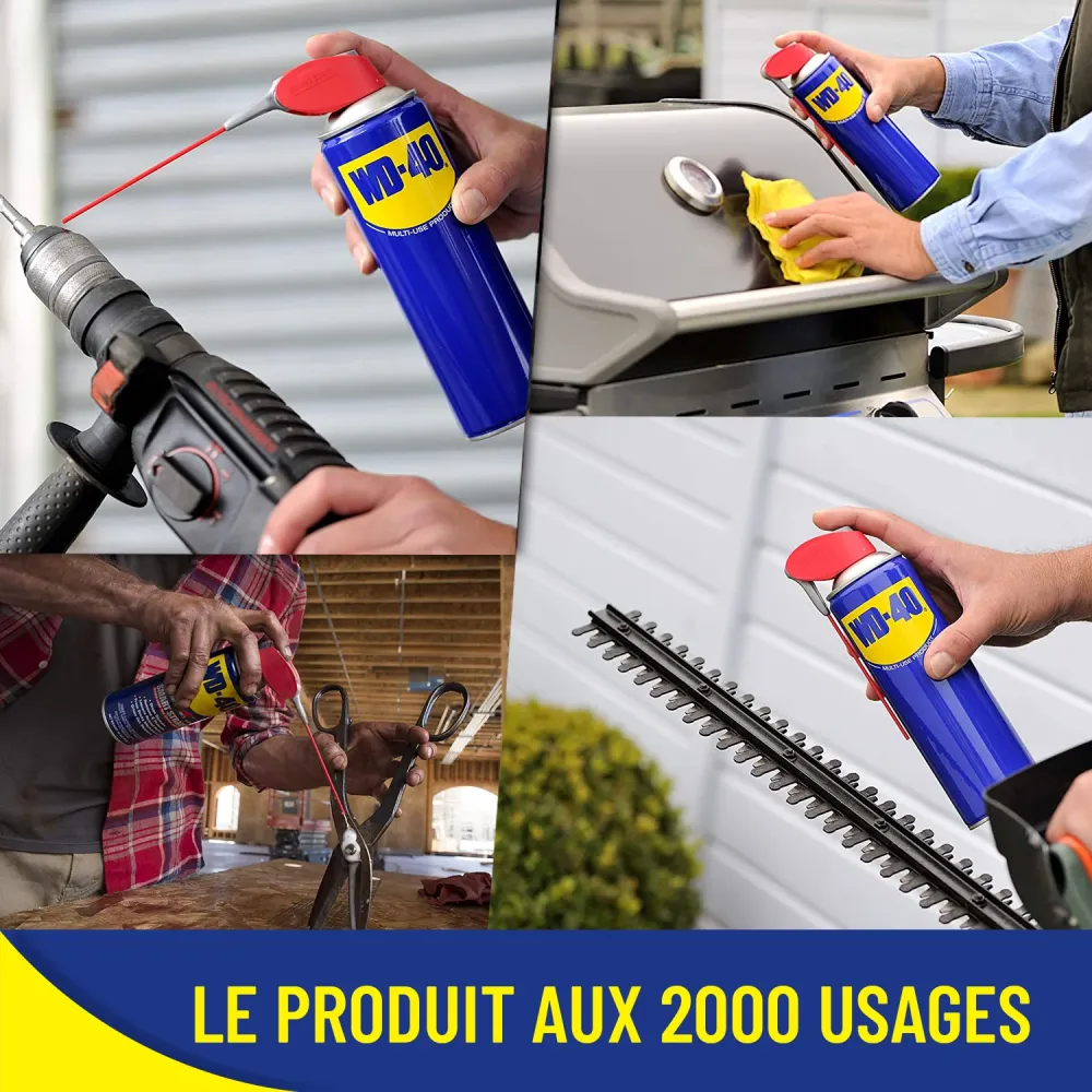 WD-40 érosol Spray Double Position - Lubrifiant, Dégrippant et Protecteur Polyvalent