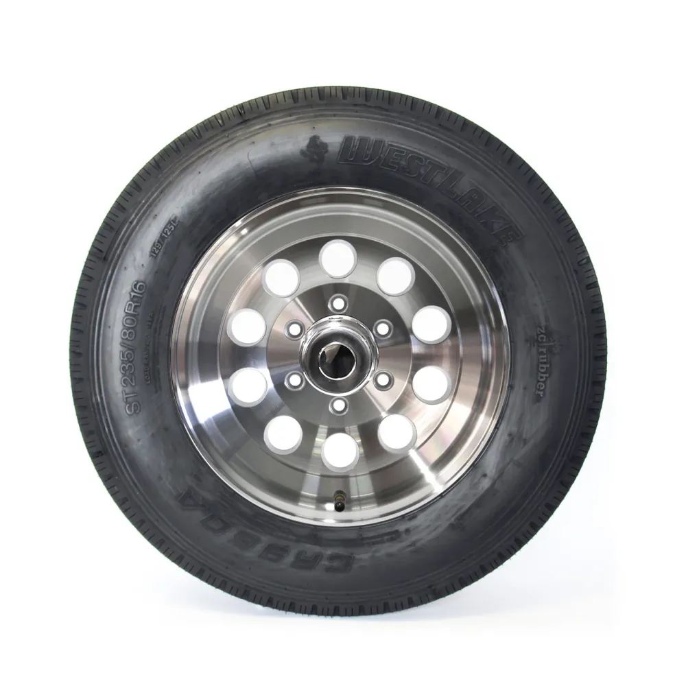 Pneu radial 235/85R16 14 plis LRG 4400 lbs Westlake et jante 16" 6 trous modulaire aluminium