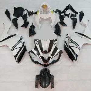 Amotopart 2007-2008 Yamaha YZF 1000 R1 Noir&Kit de carénage blanc Style2