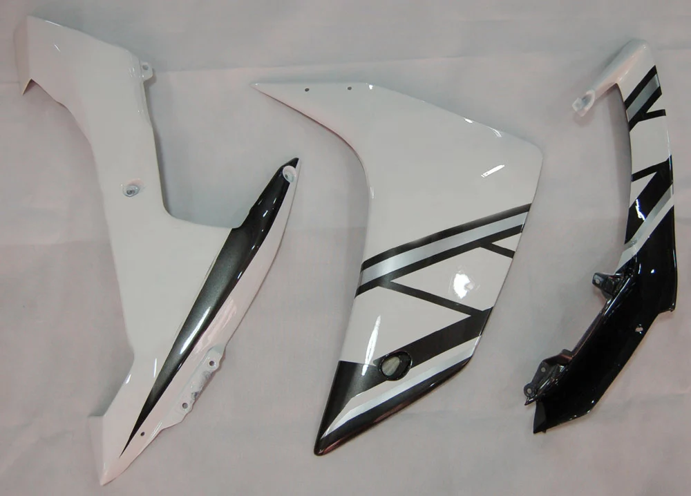 Amotopart 2007-2008 Yamaha YZF 1000 R1 Noir&Kit de carénage blanc Style2