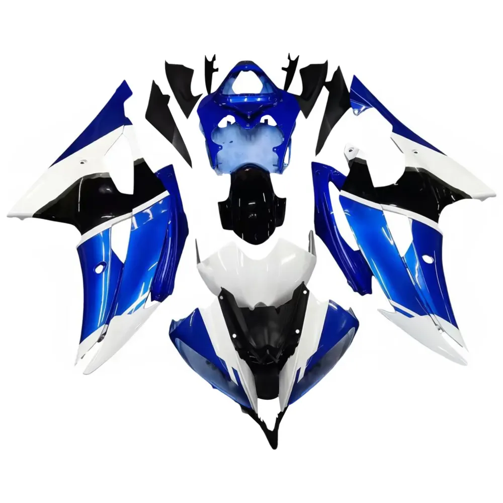 Amotopart 2008-2016 Yamaha YZF 600 R6 Noir&WKit de carénage blanc