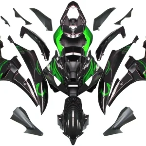 Carénages Amotopart Yamaha YZF-R6 2006-2007 Carénage Noir & Kit de carénage vert