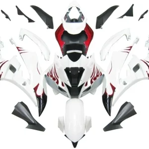 Carénages Amotopart Yamaha YZF-R6 2006-2007 Carénage Blanc & Kit de carénage rouge