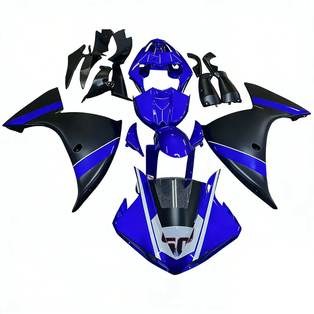Kit de carénage Amotopart Yamaha 2012-2014 YZF 1000 R1 noir bleu