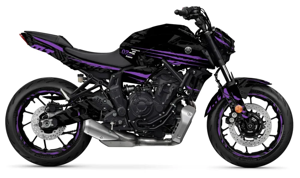 *OUTLET !* Kits Déco Yamaha MT 07 (2014 - 2017) - "Venom" (Violet) - BRILLANT - Réf.25025