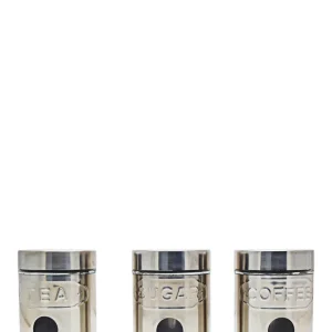 CTH Acier inox Steel 3 Piece Canister - Silver pour usage intensif