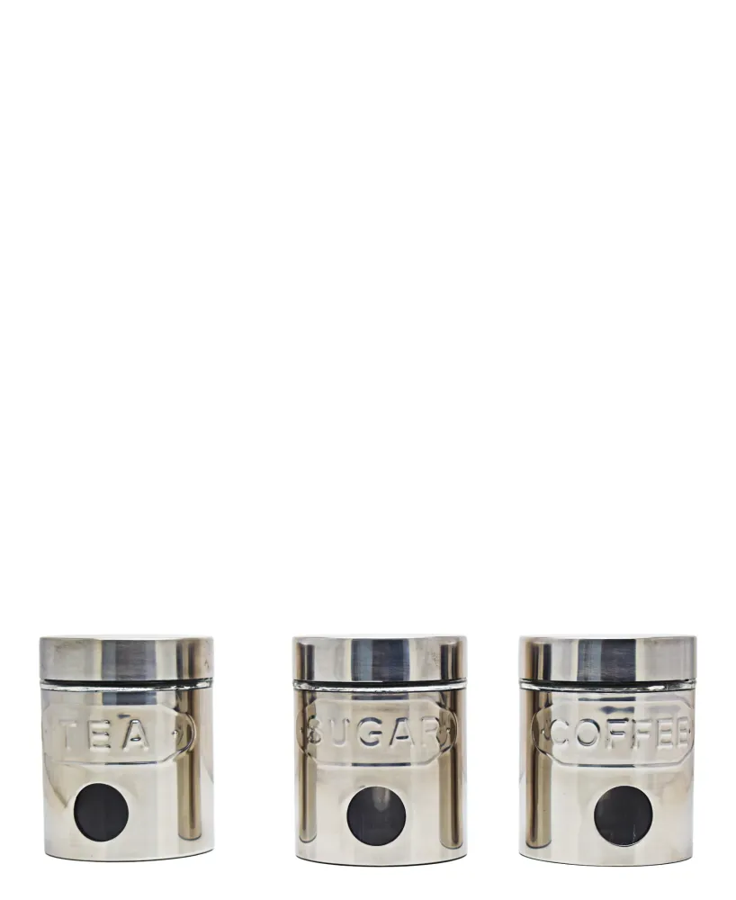 CTH Acier inox Steel 3 Piece Canister - Silver pour usage intensif