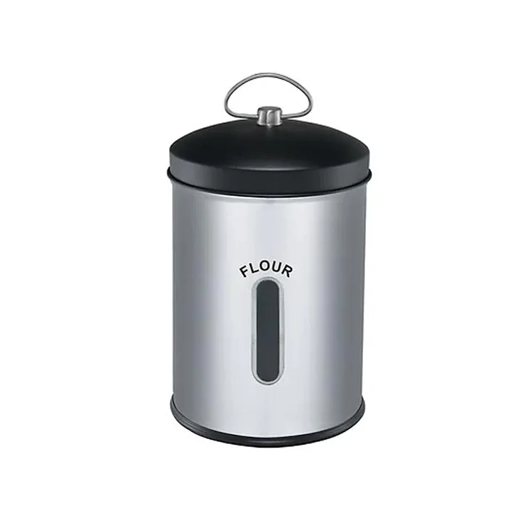 CH 3 Piece 5Lt Stainless Métal Canister Set Silver