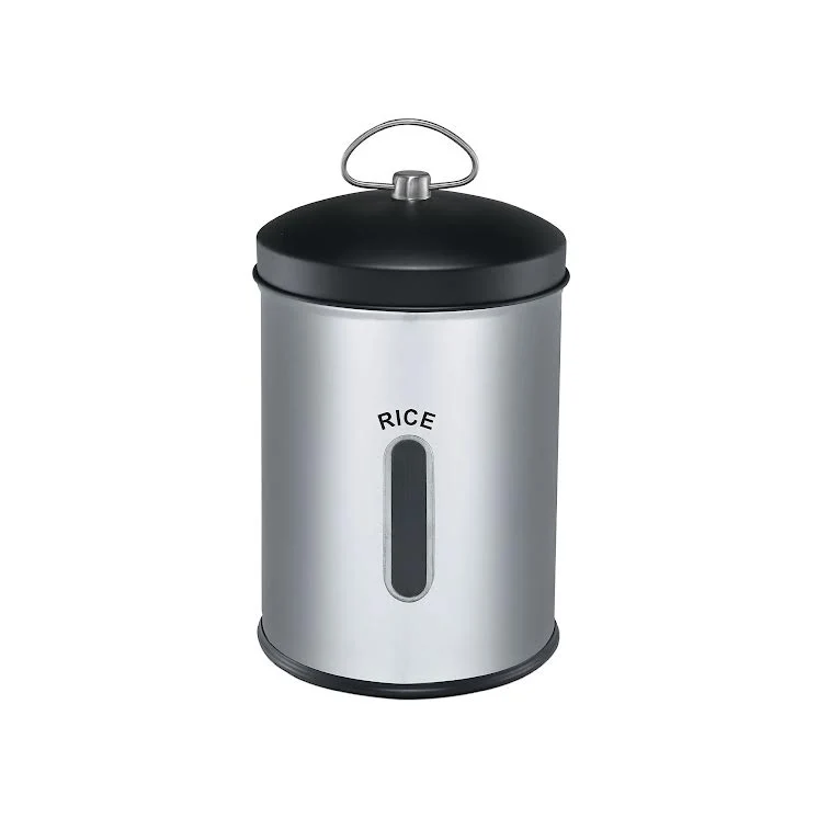 CH 3 Piece 5Lt Stainless Métal Canister Set Silver