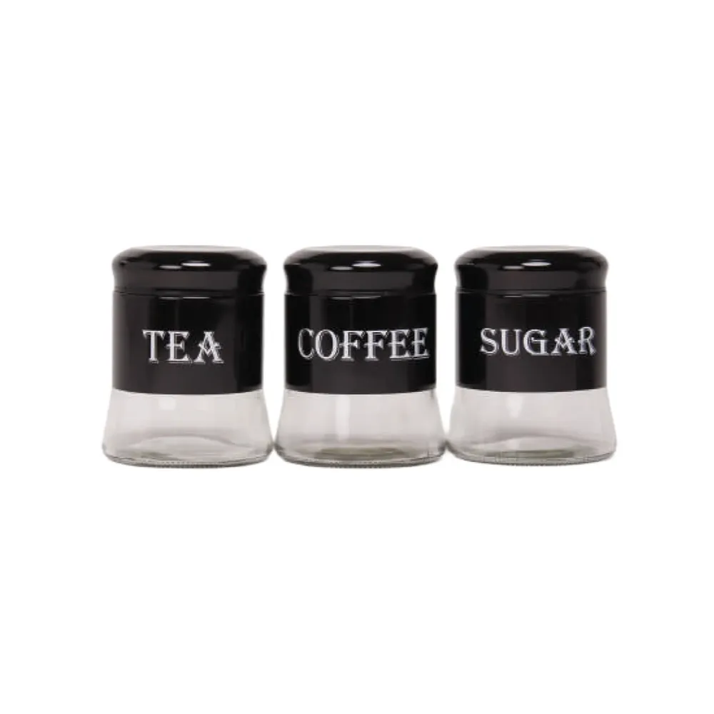 CH 3 Piece Shiny Canister Set Noir jais