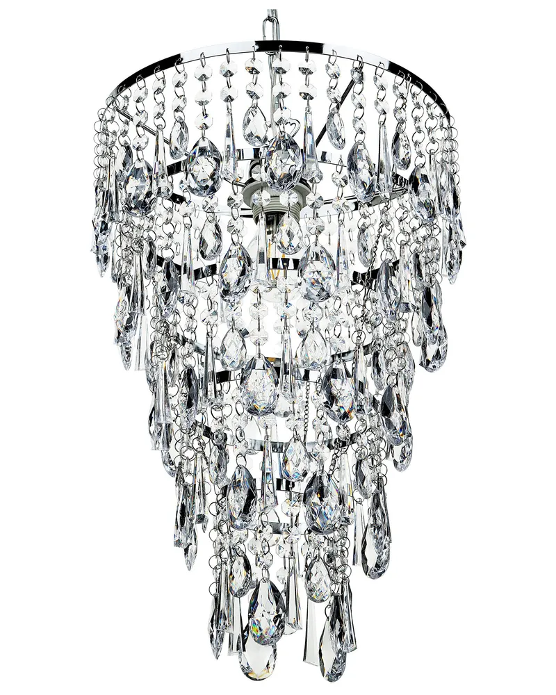 Chandelier Acrylic Crystals Effet argent ENTWASH