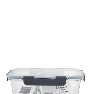 Consol 1.36L Madrid 2-Division Storage Container Clip-On Lid - Grey