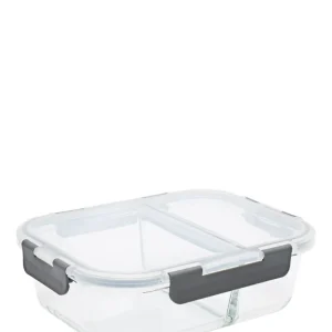 Consol 1.36L Madrid 2-Division Storage Container Clip-On Lid - Grey