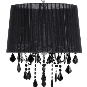 3 Light Chandelier Noir jais EVANS