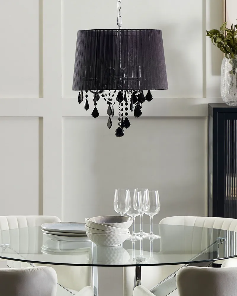 3 Light Chandelier Noir jais EVANS
