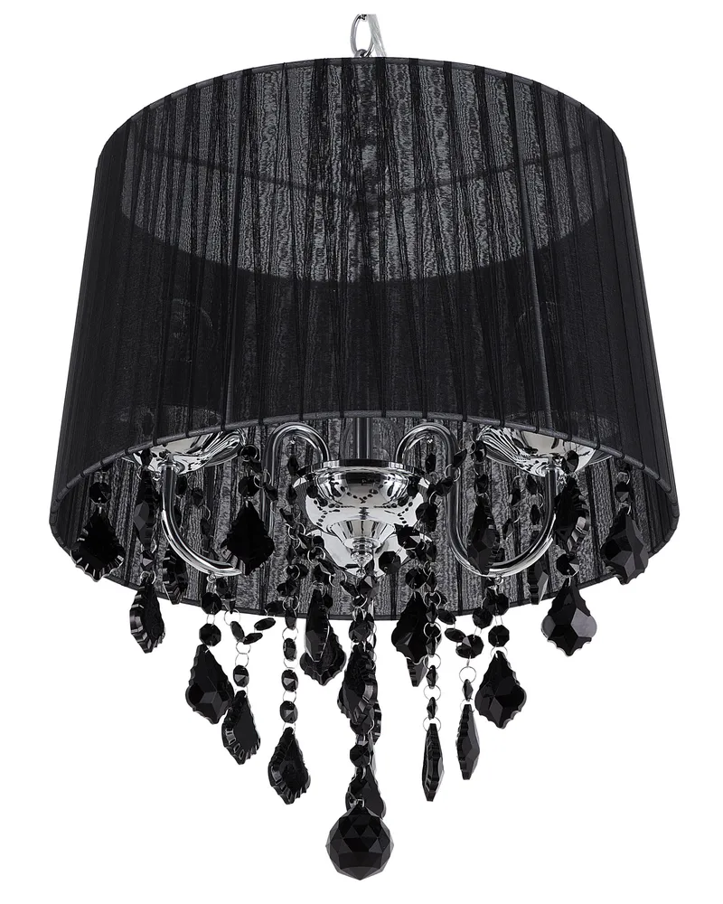 3 Light Chandelier Noir jais EVANS