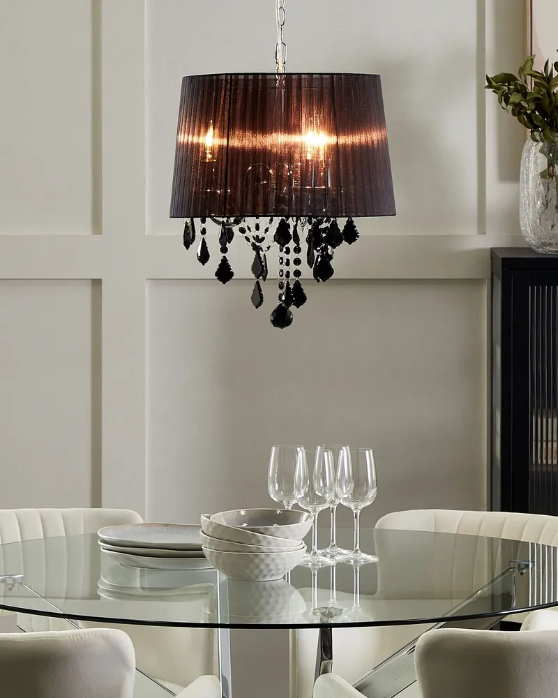 3 Light Chandelier Noir jais EVANS