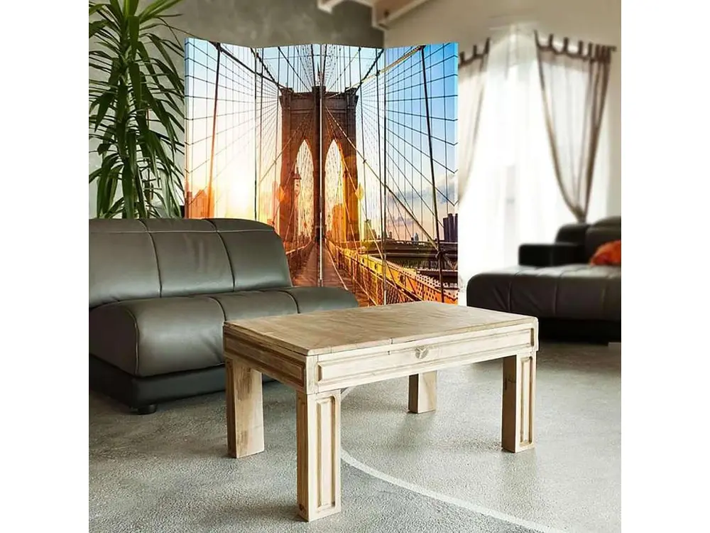 Paravent levier du soleil sur le pont 4 volets - 145 x 150 cm - 1 face déco, 1 face noir