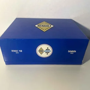 Coffret Renault avec une R12 jaune de 1971 et une estafette orange de 1965 (coffret rectangle bleu) NOREV