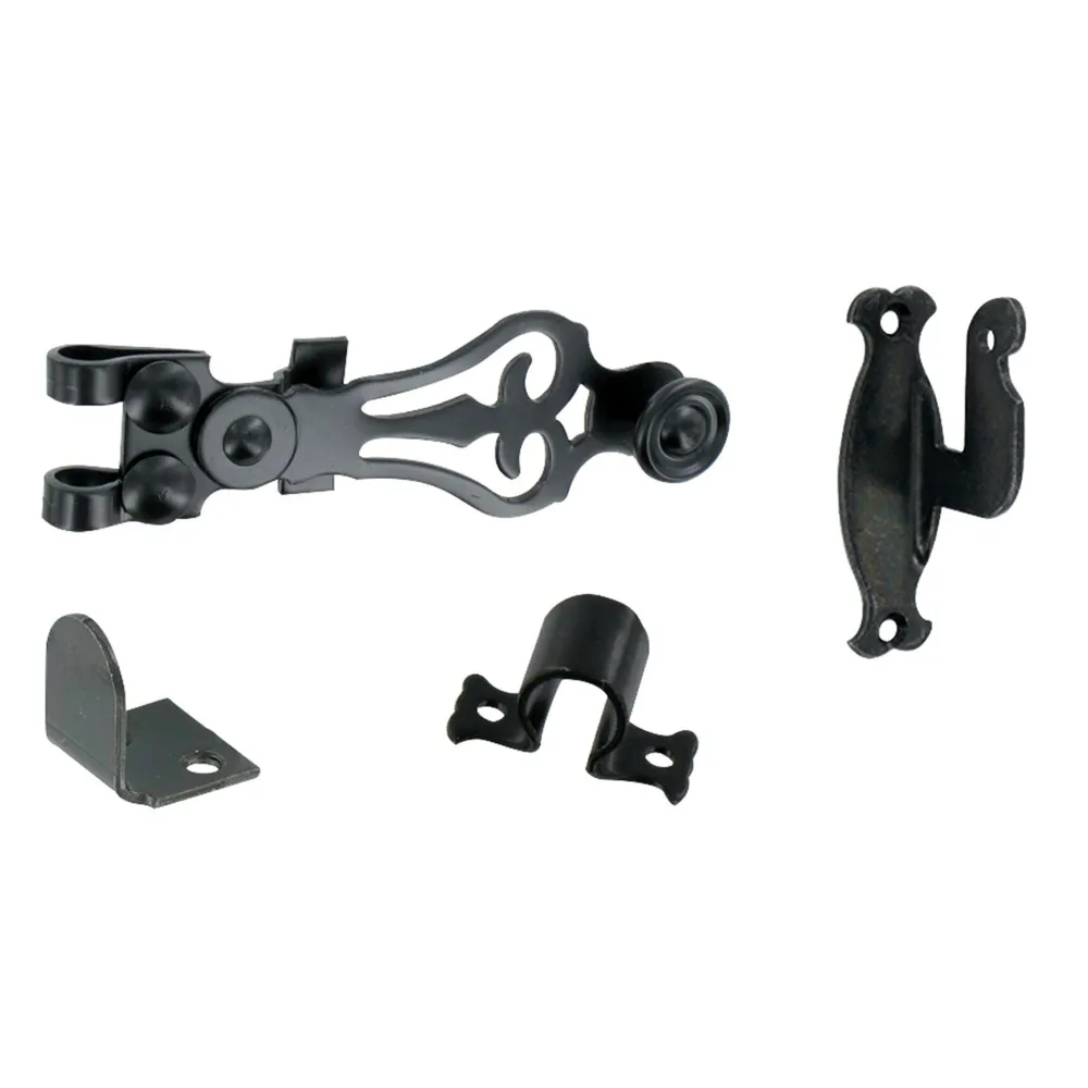 Accessoires pour espagnolette ronde tige pleine en noir mat