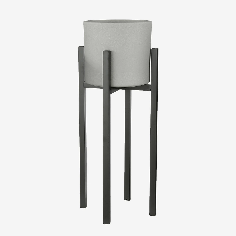 Certifié CE Mica decorations - porte-plante en métal noir h71
