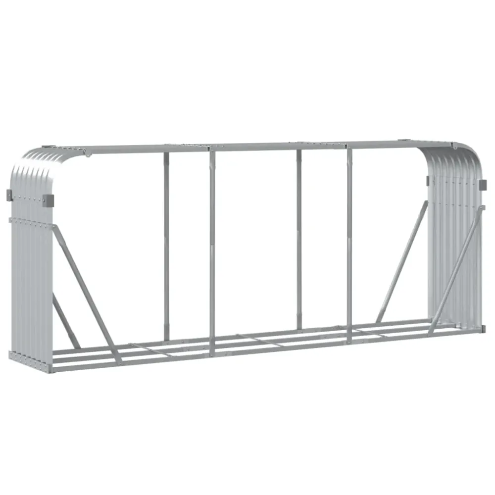 Couvre-selle imperméable Porte-bûches argenté 234 x 45 x 100 cm acier galvanisé Argent 02_0043793