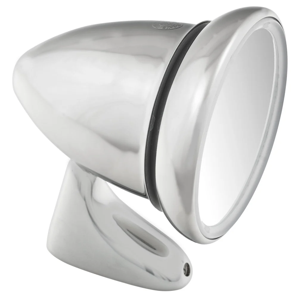 DOOR MIRROR, BULLET RACING STYLE, FLAT, CHROMÉ, LH