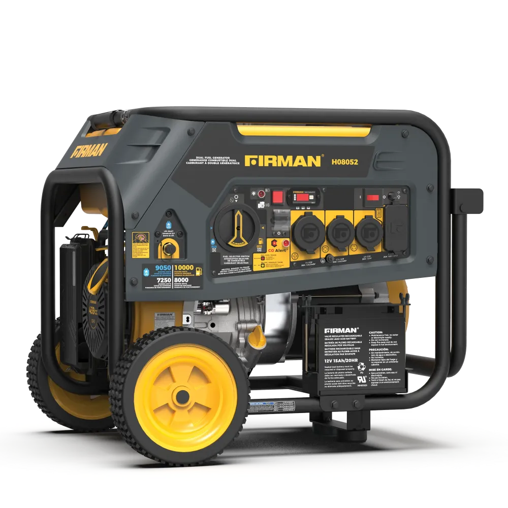 Dual Fuel Portable Generator 10000W Electric Start 120/240V CO alert
