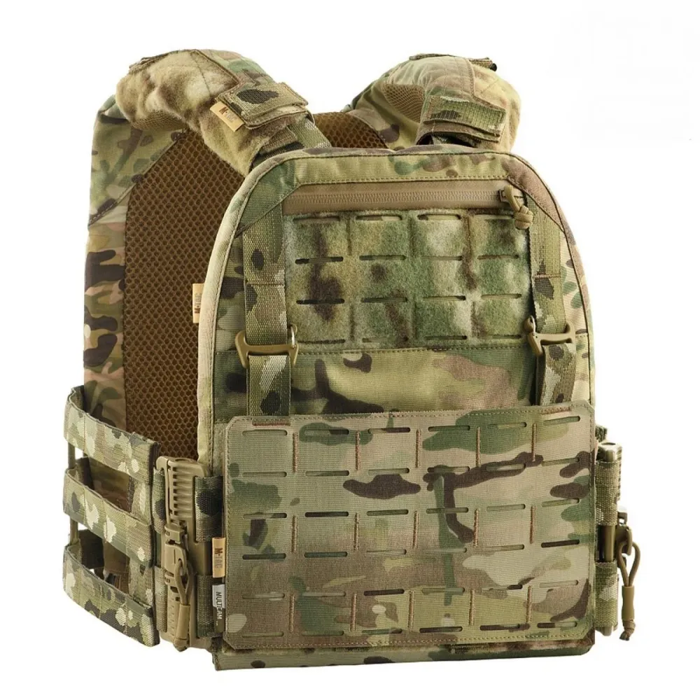 Gilet porte-plaques militaire M-TAC avec porte-chargeurs tactiques à dégagement vif Multicamo Compatible avec la plupart d...