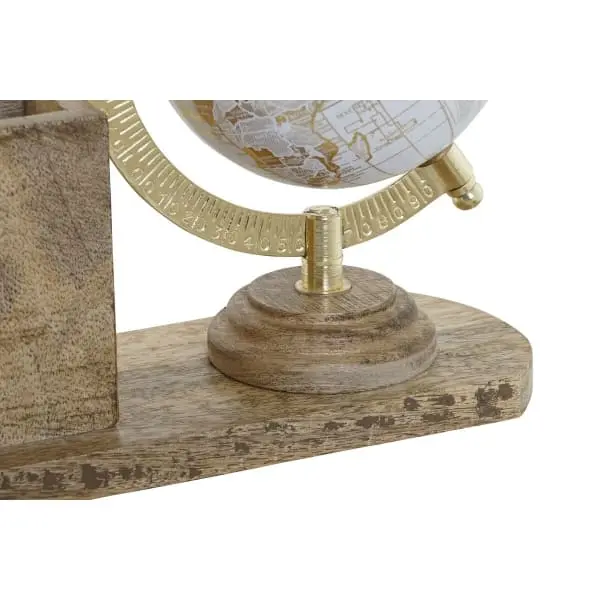 Globe Terrestre D'époque avec Porte-crayons en Bois de Manguier