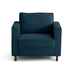 Jake - fauteuil en velours côtelé - pieds bois noir