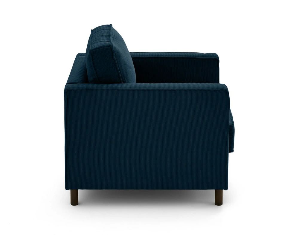 Jake - fauteuil en velours côtelé - pieds bois noir