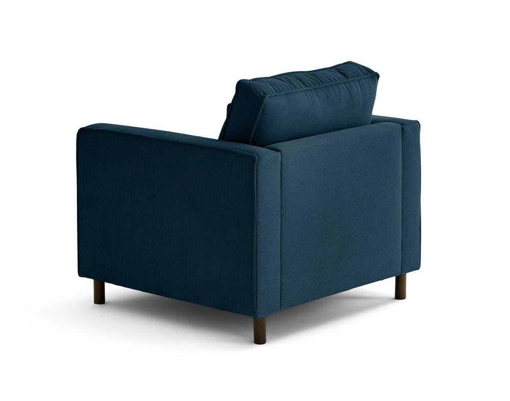 Jake - fauteuil en velours côtelé - pieds bois noir