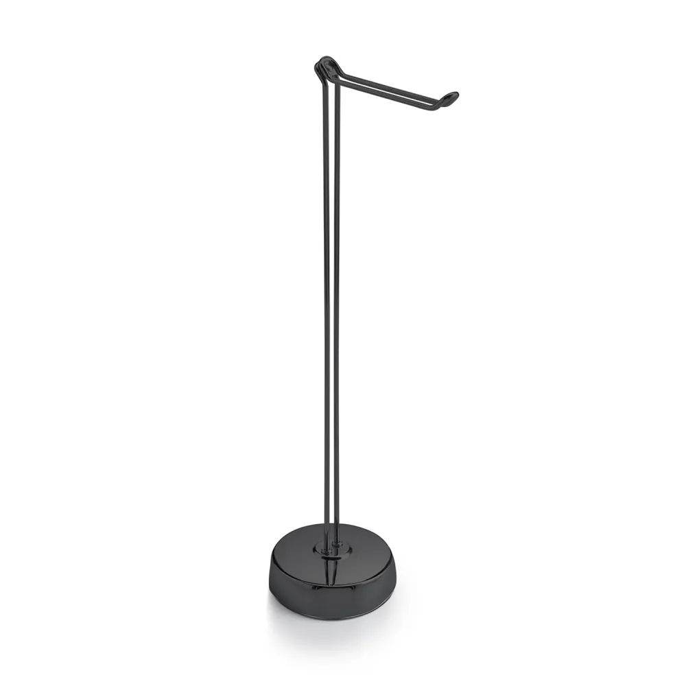 Lampadaire avec porte-rouleau de rechange modèle Minù de Gedy - Noir Mat pour stockage extérieur