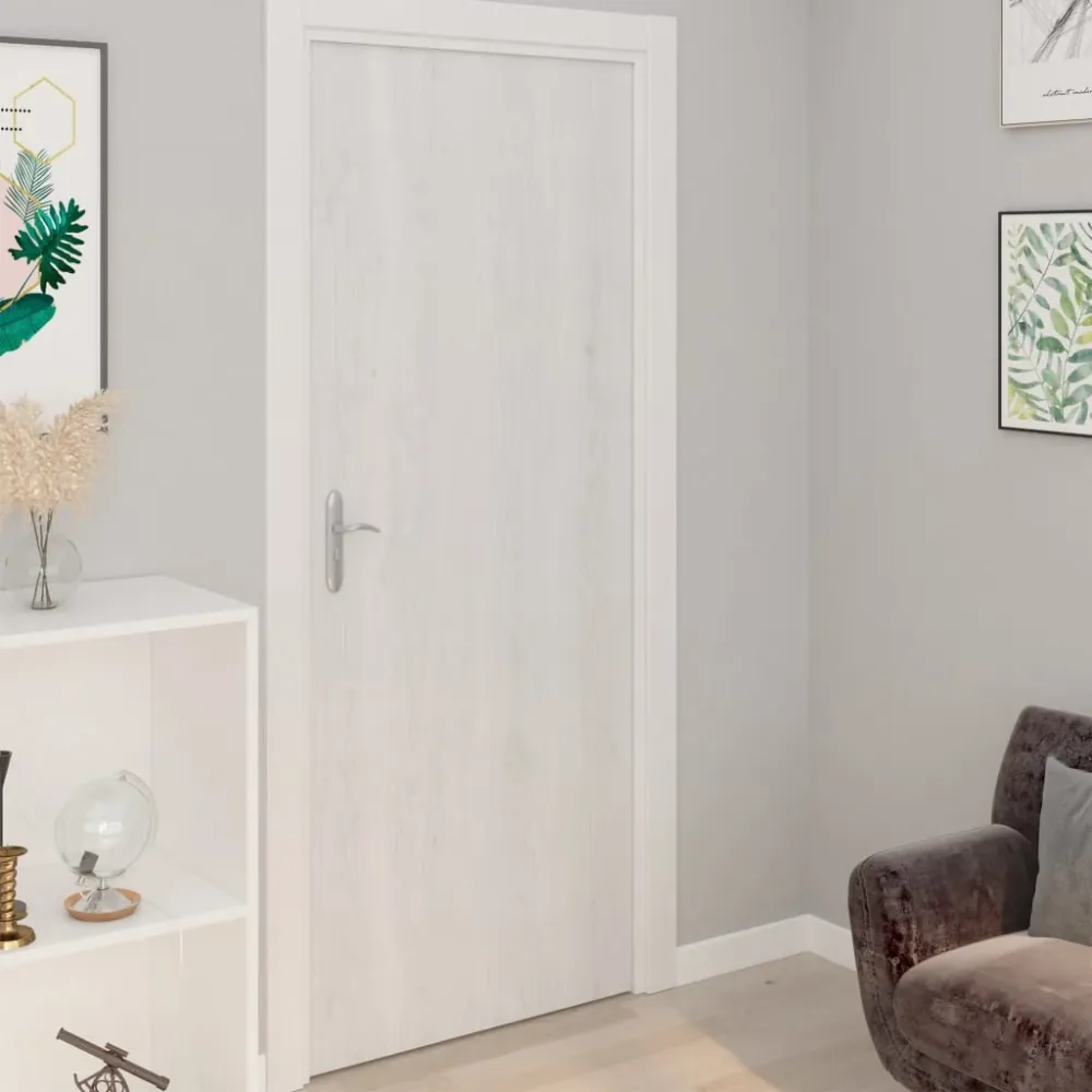 Lot de 2 films autoadhésifs pour portes Bois blanc 210x90 cm VINYLE DEC022128