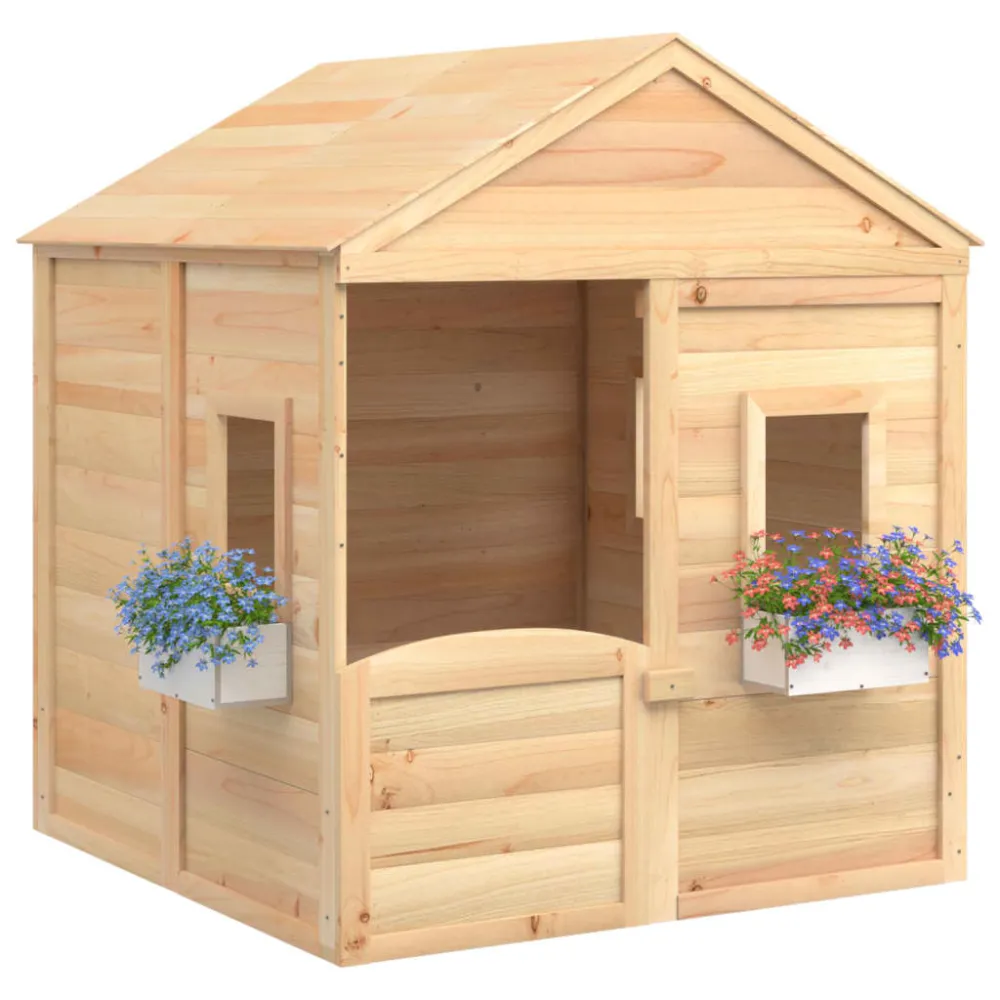 Maison de jeux et porte verrouillable/fleurs bois massif sapin 02_0005107 Compatible avec la plupart des modèles
