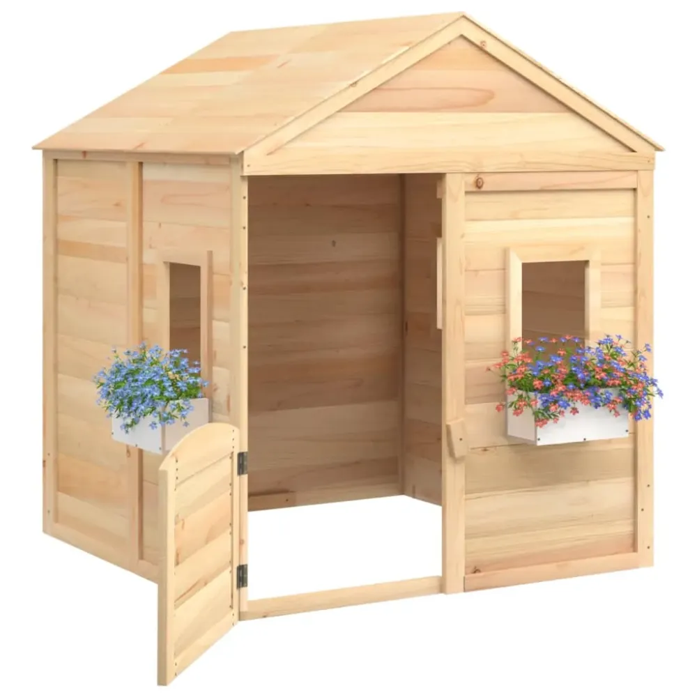 Maison de jeux et porte verrouillable/fleurs bois massif sapin 02_0005107 Compatible avec la plupart des modèles