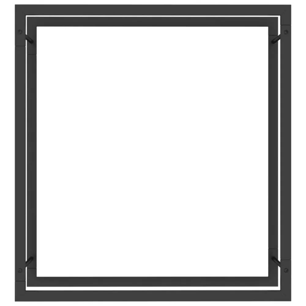 Portant de bois de chauffage mat 80 x 28 x 86 cm acier noir 02_0043753 pour stockage extérieur