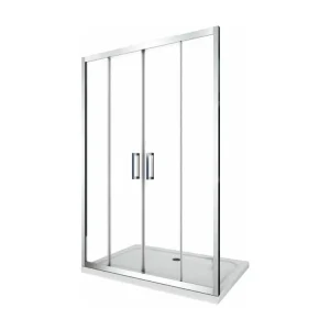 Porte de douche de 6 mm pour installation en niche avec quatre portes et ouverture centrale H.190 - 198-203 pour toutes sa...