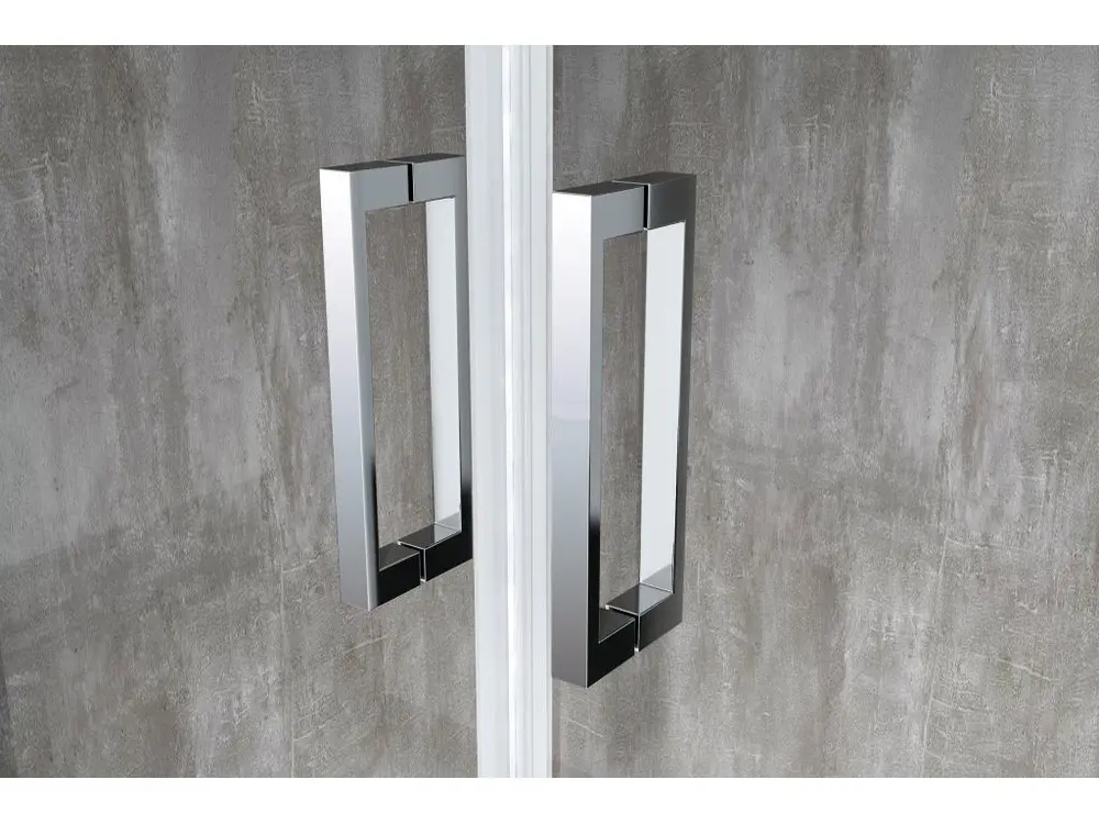 Porte de douche de 6 mm pour installation en niche avec quatre portes et ouverture centrale H.190 - 198-203 pour toutes sa...