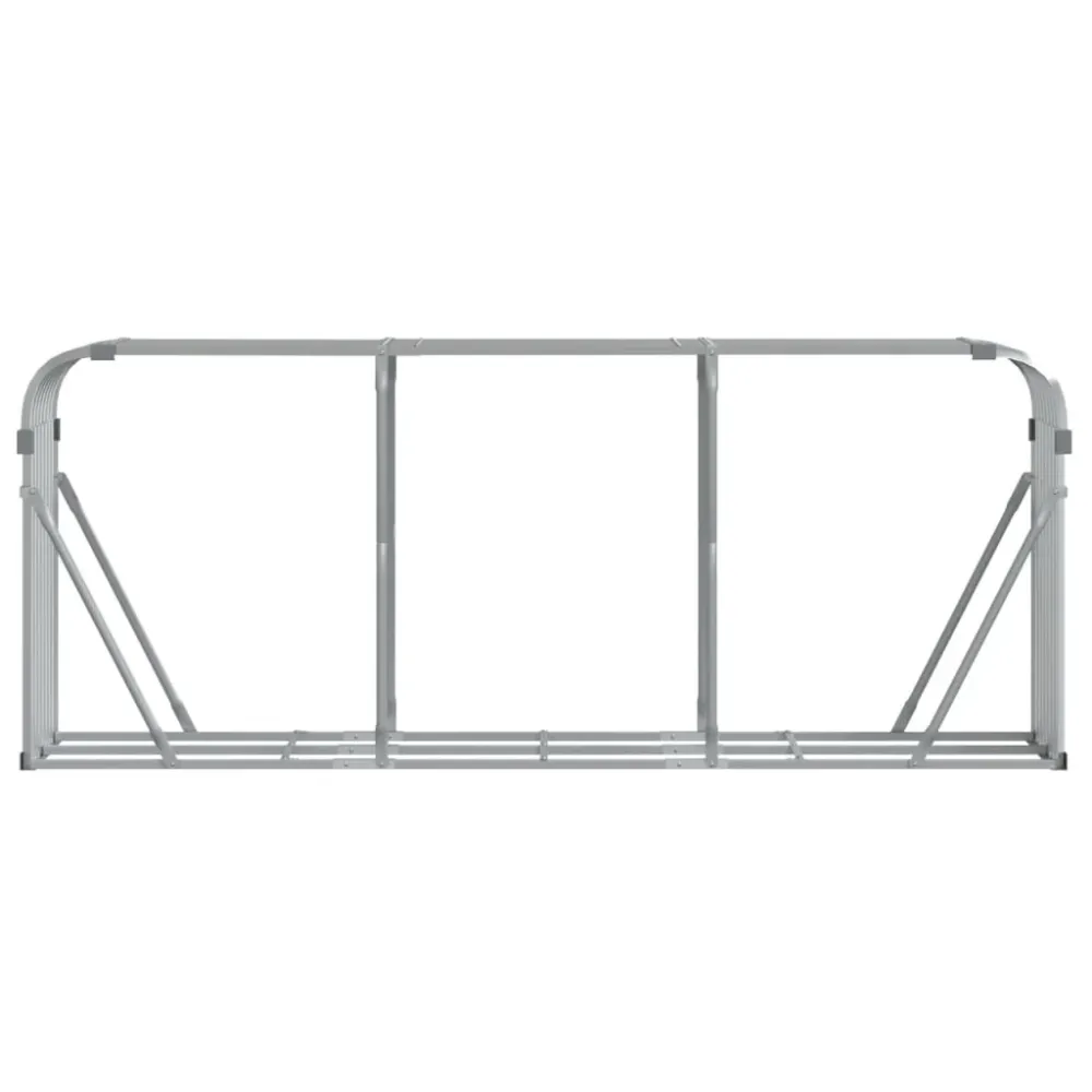 Protège-mains Porte-bûches argenté 234 x 45 x 100 cm acier galvanisé Argent 02_0043793