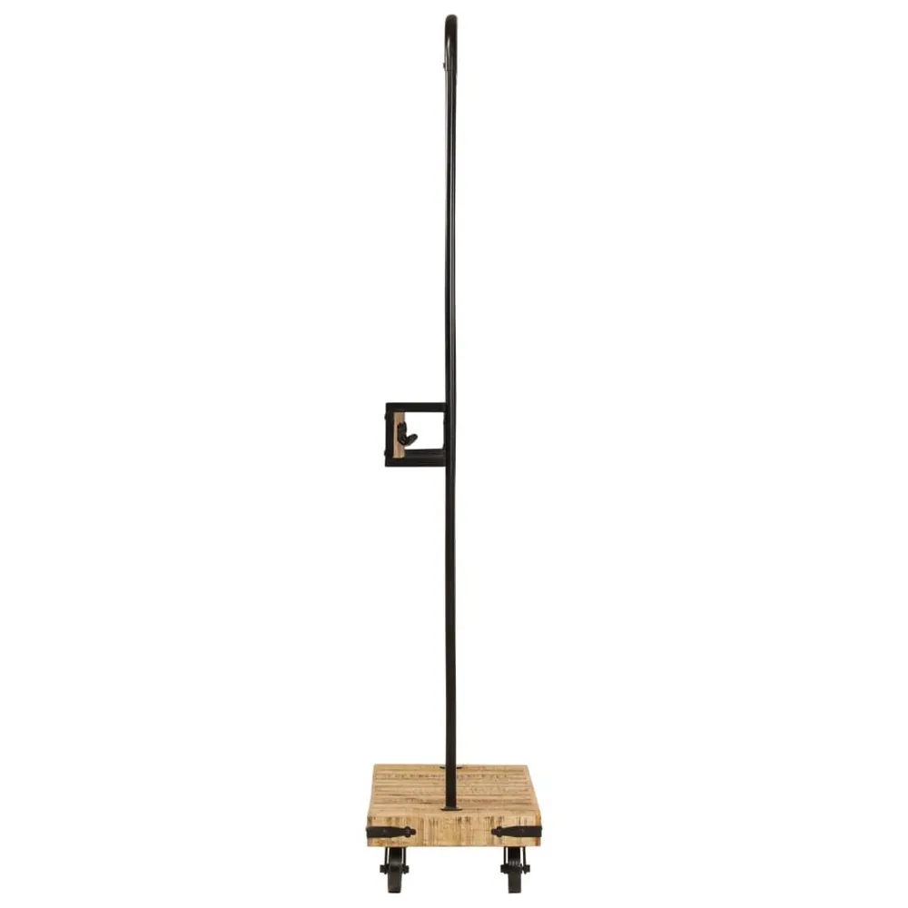 Protège-mains Porte-vêtements et roues 90x35x190 cm bois de manguier et fer