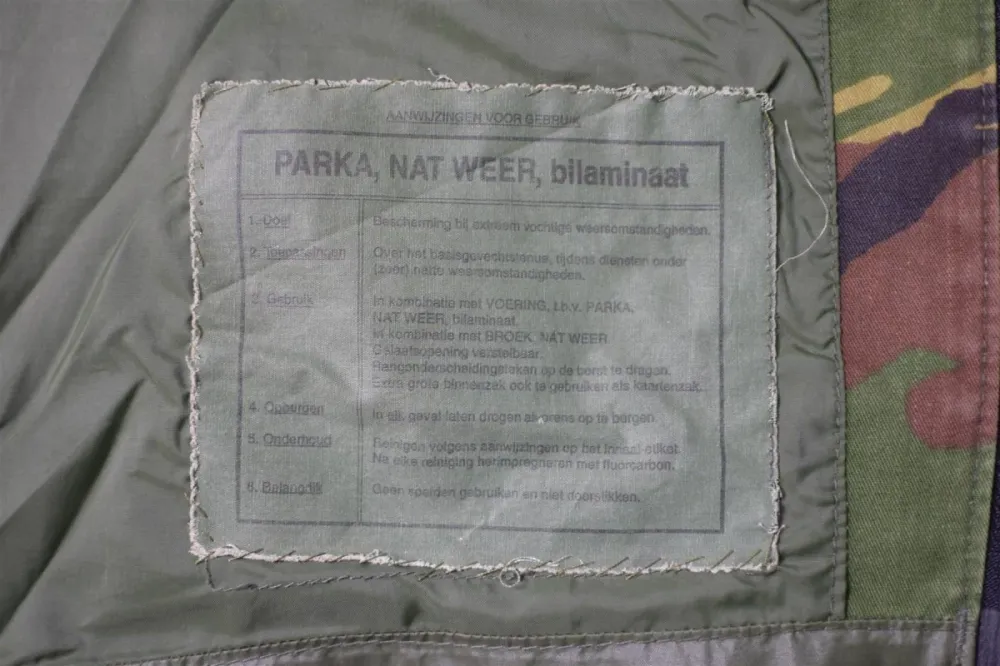 Protège-mains Véritable veste de combat de l'armée néerlandaise DPM goretex imperméable camouflage surplus parka