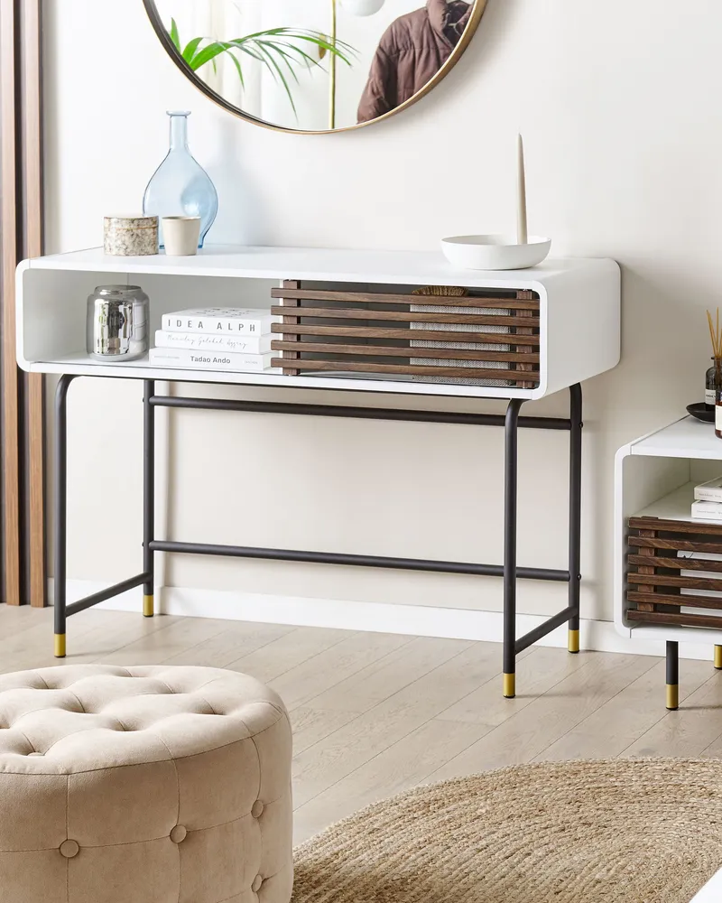 Sidetable donkerhout/wit RIFLE Compatible avec la plupart des modèles