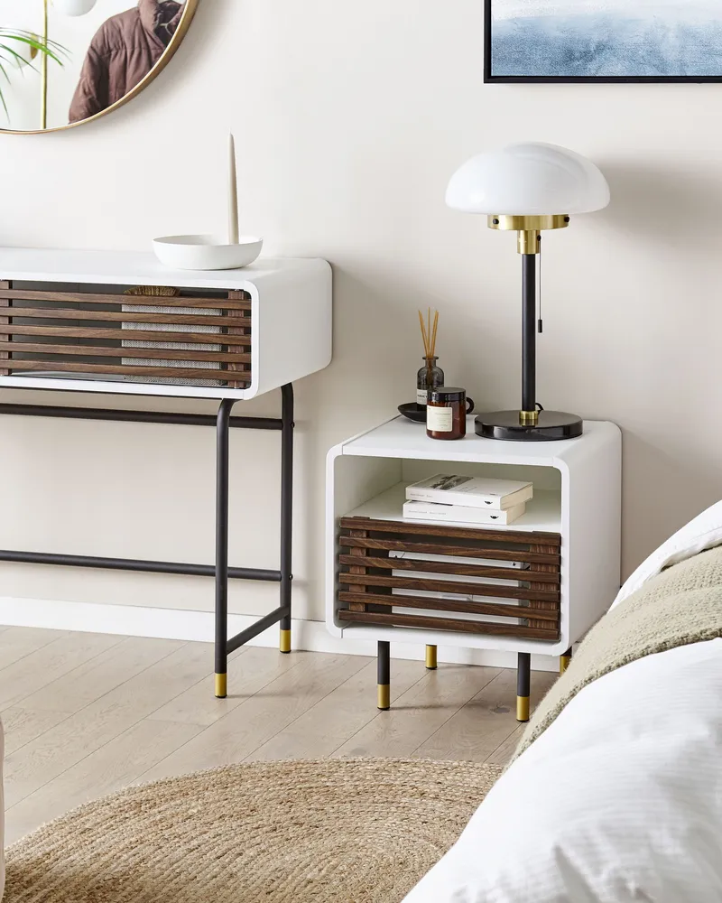 Sidetable donkerhout/wit RIFLE Compatible avec la plupart des modèles