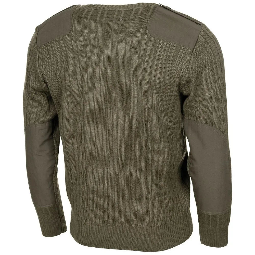 Support smartphone Pull d'origine de l'armée tchèque en laine vert olive col en V surplus militaire NEUF