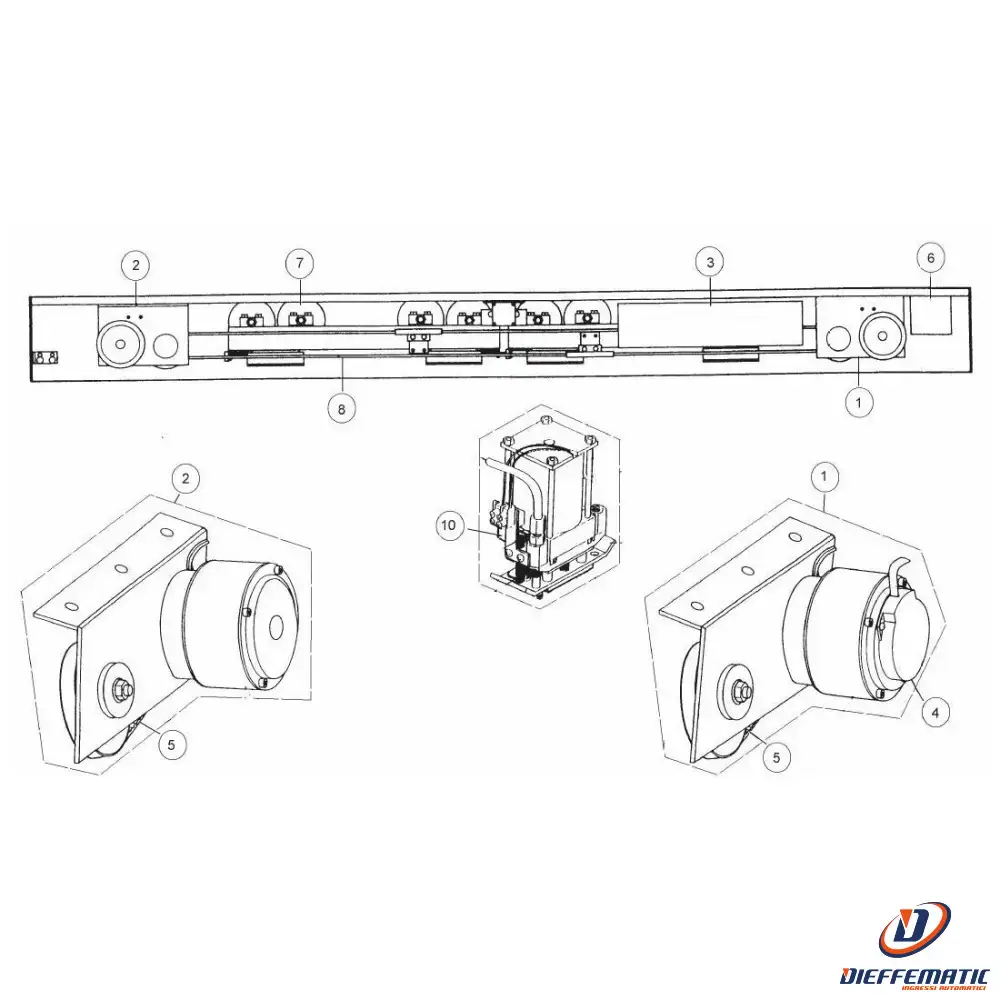 Support de vélo Ruota Ø 100 Per Carrello Gts-p Ditec Entrematic 1p757 Ricambio Originale Porta