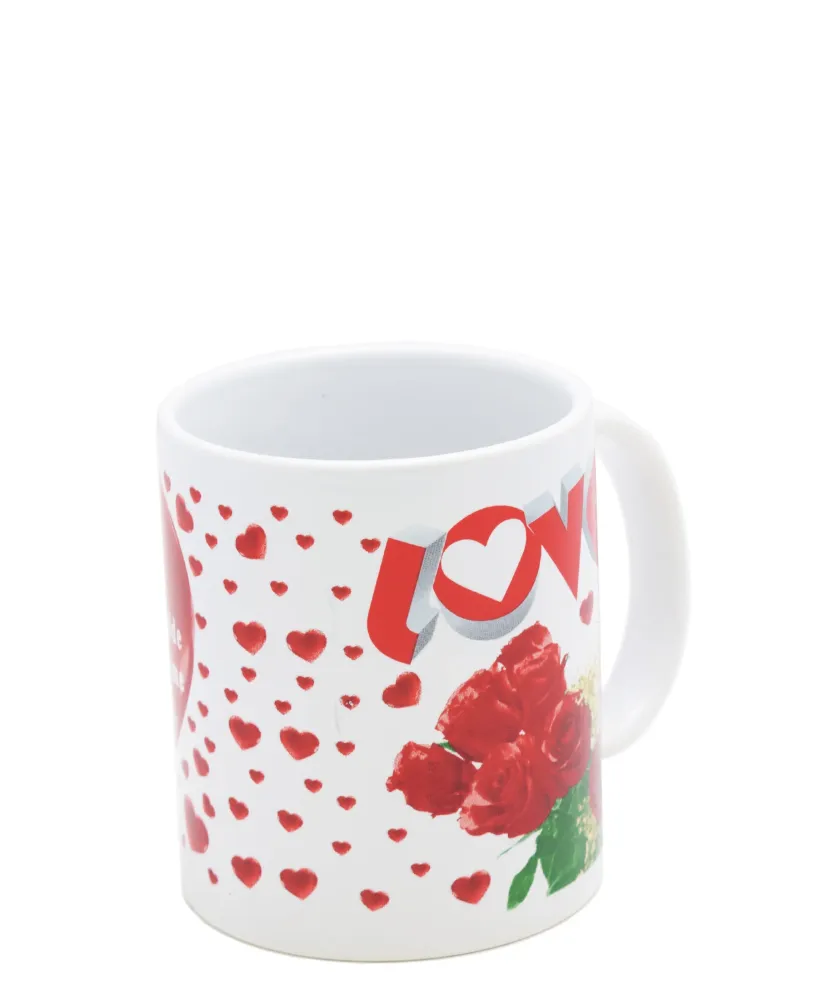 Lovers Design 440ml Love Mug - Blanc pur & Red